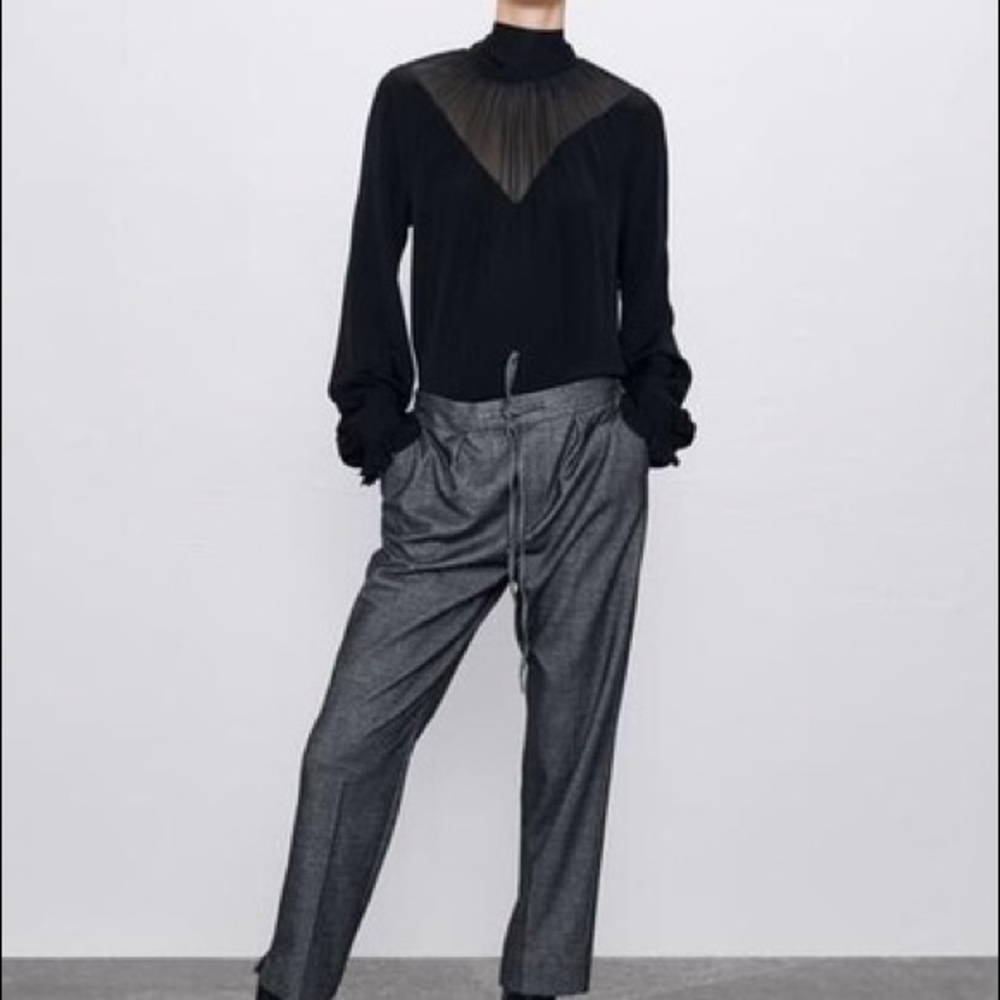 NWT Zara Easy Pant Herringbone Trousers